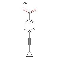 Chemical structure of methyl 4-(2-cyclopropylethynyl)benzoate - CSSB03524165477