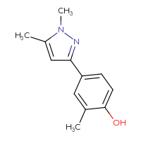 Chemical structure of 4-(1,5-dimethyl-1H-pyrazol-3-yl)-2-methylphenol - CSSB02136599782