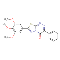 Chemical structure of 3-phenyl-7-(3,4,5-trimethoxyphenyl)-4H-[1,3,4]thiadiazolo[2,3-c][1,2,4]triazin-4-one - CSSB00121637089