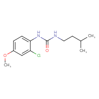 Chemical structure of 1-(2-chloro-4-methoxyphenyl)-3-(3-methylbutyl)urea - CSSB01476012396