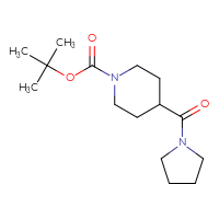 Chemical structure of tert-butyl 4-(pyrrolidine-1-carbonyl)piperidine-1-carboxylate - CSSB00025706974