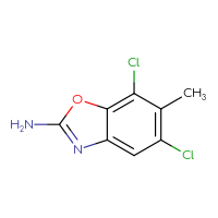 Chemical structure of 5,7-dichloro-6-methyl-1,3-benzoxazol-2-amine - CSSB00010125233