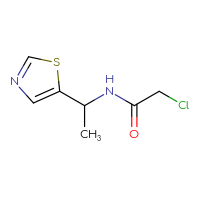 Chemical structure of 2-chloro-N-[1-(1,3-thiazol-5-yl)ethyl]acetamide - CSSB00010021340