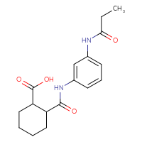 Chemical structure of 2-[(3-propanamidophenyl)carbamoyl]cyclohexane-1-carboxylic acid - CSSB00020581852