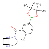 Chemical structure of rac-(1R,5R)-2-[2-methyl-5-(4,4,5,5-tetramethyl-1,3,2-dioxaborolan-2-yl)benzoyl]-2-azabicyclo[3.2.0]heptane - CSSB21331617039