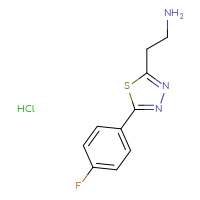 Chemical structure of 2-[5-(4-fluorophenyl)-1,3,4-thiadiazol-2-yl]ethan-1-amine hydrochloride - CSSB03549770921
