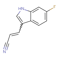 Chemical structure of 3-(6-fluoro-1H-indol-3-yl)prop-2-enenitrile - CSSB00015188907