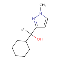 Chemical structure of 1-cyclohexyl-1-(1-methyl-1H-pyrazol-3-yl)ethan-1-ol - CSSB00013953677