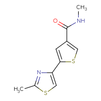 Chemical structure of N-methyl-5-(2-methyl-1,3-thiazol-4-yl)thiophene-3-carboxamide - CSSB02268883203