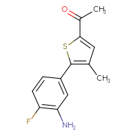 Chemical structure of 1-[5-(3-amino-4-fluorophenyl)-4-methylthiophen-2-yl]ethan-1-one - CSSB12578097225
