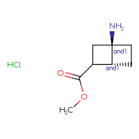 Chemical structure of rac-methyl (1R,4R)-4-aminobicyclo[2.2.0]hexane-2-carboxylate hydrochloride - CSSB21285254189
