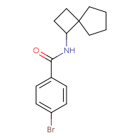 Chemical structure of 4-bromo-N-{spiro[3.4]octan-1-yl}benzamide - CSSB00043941210