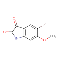 Chemical structure of 5-bromo-6-methoxy-2,3-dihydro-1H-indole-2,3-dione - CSSB00010725886