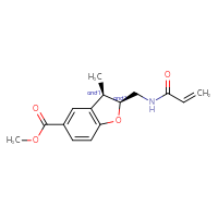 Chemical structure of rac-methyl (2R,3S)-3-methyl-2-[(prop-2-enamido)methyl]-2,3-dihydro-1-benzofuran-5-carboxylate - CSSB21332073635