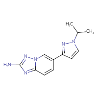 Chemical structure of 6-[1-(propan-2-yl)-1H-pyrazol-3-yl]-[1,2,4]triazolo[1,5-a]pyridin-2-amine - CSSB06288030833