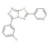 Chemical structure of 3-[3-(3-fluorophenyl)-[1,2,4]triazolo[3,4-b][1,3,4]thiadiazol-6-yl]pyridine - CSSB00121618306