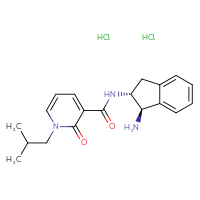 Chemical structure of N-[(1R,2R)-1-amino-2,3-dihydro-1H-inden-2-yl]-1-(2-methylpropyl)-2-oxo-1,2-dihydropyridine-3-carboxamide dihydrochloride - CSSB00161159189