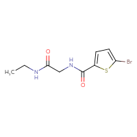 Chemical structure of 2-[(5-bromothiophen-2-yl)formamido]-N-ethylacetamide - CSSB00000206590