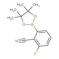 Chemical structure of 2-fluoro-6-(4,4,5,5-tetramethyl-1,3,2-dioxaborolan-2-yl)benzonitrile - CSSB00000718958