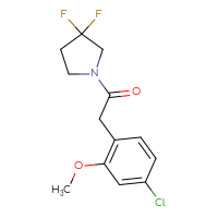 Chemical structure of 2-(4-chloro-2-methoxyphenyl)-1-(3,3-difluoropyrrolidin-1-yl)ethan-1-one - CSSB06504023403