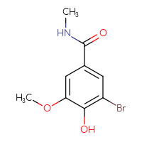 Chemical structure of 3-bromo-4-hydroxy-5-methoxy-N-methylbenzamide - CSSB02268882308