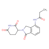 Chemical structure of N-[2-(2,6-dioxopiperidin-3-yl)-1-oxo-2,3-dihydro-1H-isoindol-4-yl]propanamide - CSSB01054498689
