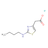 Chemical structure of potassium 2-[2-(butylamino)-1,3-thiazol-4-yl]acetate - CSSB00025784479