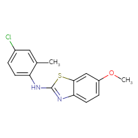 Chemical structure of N-(4-chloro-2-methylphenyl)-6-methoxy-1,3-benzothiazol-2-amine - CSSB00020652150