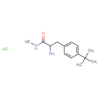 Chemical structure of 2-amino-3-(4-tert-butylphenyl)-N-methylpropanamide hydrochloride - CSSB20963523802
