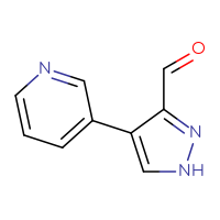 Chemical structure of 4-(pyridin-3-yl)-1H-pyrazole-3-carbaldehyde - CSSB02127357528