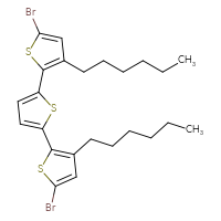 Chemical structure of 5-bromo-5'-(5-bromo-3-hexylthiophen-2-yl)-3-hexyl-2,2'-bithiophene - CSSB06359886641