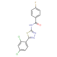 Chemical structure of N-[5-(2,4-dichlorophenyl)-1,3,4-thiadiazol-2-yl]-4-fluorobenzamide - CSSB00132370806