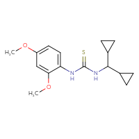 Chemical structure of 3-(dicyclopropylmethyl)-1-(2,4-dimethoxyphenyl)thiourea - CSSB02064505765