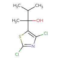 Chemical structure of 2-(2,4-dichloro-1,3-thiazol-5-yl)-3-methylbutan-2-ol - CSSB02127550168