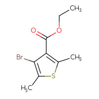 Chemical structure of ethyl 4-bromo-2,5-dimethylthiophene-3-carboxylate - CSSB00056313893