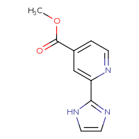 Chemical structure of methyl 2-(1H-imidazol-2-yl)pyridine-4-carboxylate - CSSB00010135735