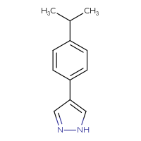 Chemical structure of 4-[4-(propan-2-yl)phenyl]-1H-pyrazole - CSSB00009836374