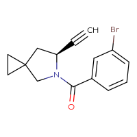 Chemical structure of (6S)-5-(3-bromobenzoyl)-6-ethynyl-5-azaspiro[2.4]heptane - CSSB03573306851