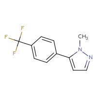 Chemical structure of 1-methyl-5-[4-(trifluoromethyl)phenyl]-1H-pyrazole - CSSB00103353562