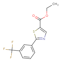 Chemical structure of ethyl 2-[3-(trifluoromethyl)phenyl]-1,3-thiazole-5-carboxylate - CSSB00020649216