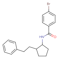 Chemical structure of 4-bromo-N-[2-(2-phenylethyl)cyclopentyl]benzamide - CSSB15718526984