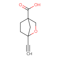 Chemical structure of 1-ethynyl-2-oxabicyclo[2.2.1]heptane-4-carboxylic acid - CSSB21123224386