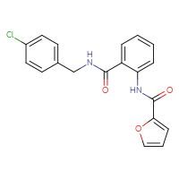 Chemical structure of N-(2-{[(4-chlorophenyl)methyl]carbamoyl}phenyl)furan-2-carboxamide - CSSB00026303383