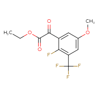 Chemical structure of ethyl 2-[2-fluoro-5-methoxy-3-(trifluoromethyl)phenyl]-2-oxoacetate - CSSB21103685374
