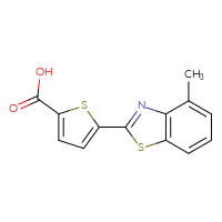 Chemical structure of 5-(4-methyl-1,3-benzothiazol-2-yl)thiophene-2-carboxylic acid - CSSB06591652708