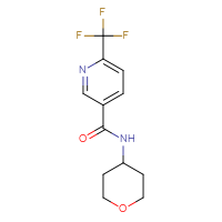 Chemical structure of N-(oxan-4-yl)-6-(trifluoromethyl)pyridine-3-carboxamide - CSSB00076413878