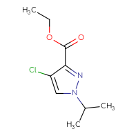 Chemical structure of ethyl 4-chloro-1-(propan-2-yl)-1H-pyrazole-3-carboxylate - CSSB00025724229