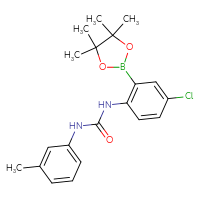 Chemical structure of 1-[4-chloro-2-(4,4,5,5-tetramethyl-1,3,2-dioxaborolan-2-yl)phenyl]-3-(3-methylphenyl)urea - CSSB21332085812