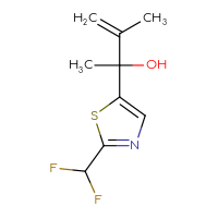 Chemical structure of 2-[2-(difluoromethyl)-1,3-thiazol-5-yl]-3-methylbut-3-en-2-ol - CSSB14882774871