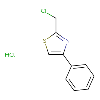 Chemical structure of 2-(chloromethyl)-4-phenyl-1,3-thiazole hydrochloride - CSSB00000720677